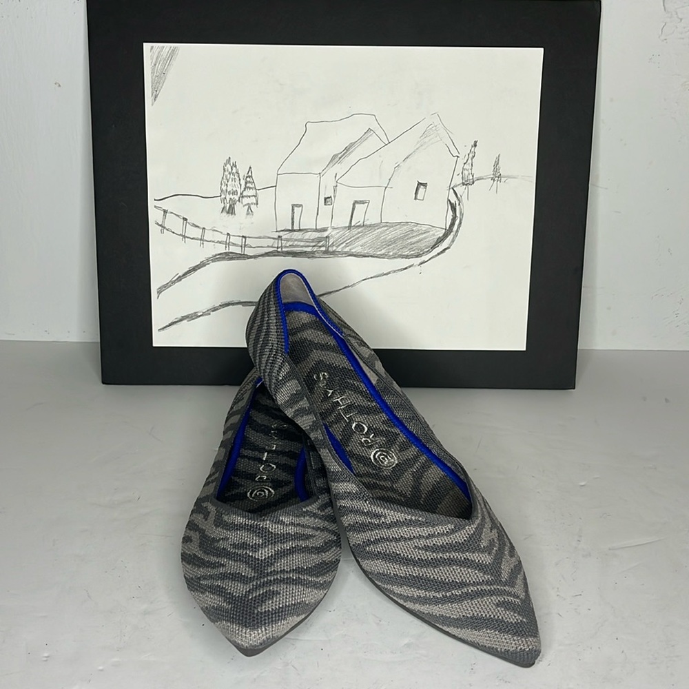 Rothy’s The Point ll Ballet Flats Shimmer Zebra Women’s US Size 9.5
